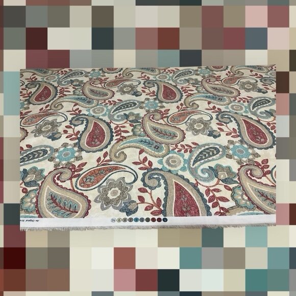 Richloom Solarium Fabric Paisley Floral Screen Print Home Decor Weight 5 Yards - Picture 2 of 16